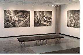 An exhibit at the Loomis Gallery at CU-Mansfield