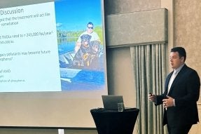 Graham Zechman giving his oral presentation of his research.