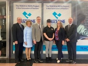 CU team at LCCC and Hazleton Area School District agreement signing.