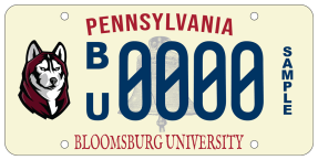 Bloomsburg Alumni License Plate