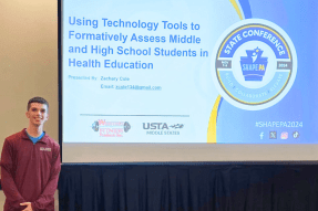 A CU-Lock Haven Health and Physical Education student presented at the state-wide SHAPE Conference in 2024