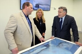 U.S. Sen. David McCormick touring the Anatomage lab. 