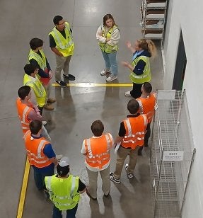 A group of Commonwealth University-Bloomsburg business students witnessed several supply chain concepts come to life on a field trip this fall to the WebstaurantStore Distribution Center in Bloomsburg.
