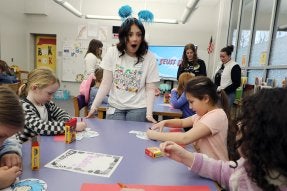 Students participating in Read Across America