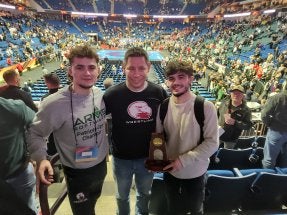 Dan Heckert (center) with Gable Strickland (left) and Anthony Noto (right).