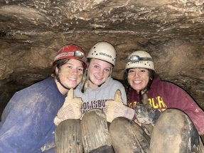 caving