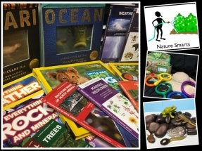 Collage of toys for children based on nature