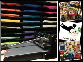 Collage of toys for children based on pictures and drawings
