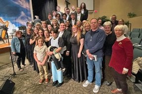 CU-Bloomsburg choir members with family and supporters.