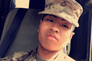 Charles Van Tran in a military outfit. 