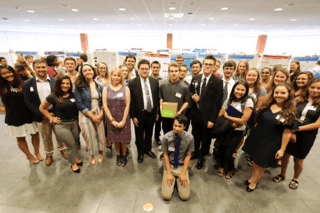 A group of people standing together. 