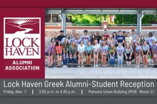Lock Haven Greek Alumni-Student Reception promotional graphic