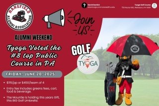 Promo for Alumni Golf at Mansfield.