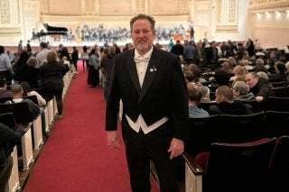 Adam Brennan at Carnegie Hall with the Commonwealth University-Mansfield (formerly Mansfield University) Wind Ensemble