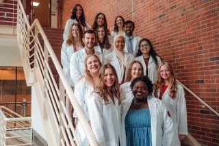 Audiology students participating in White Coat Ceremony.