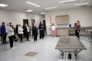 A criminal investigation class from Commonwealth University-Lock Haven recently got a sneak peek at the new Lycoming County Coroner facility — set to open in January — for an inclusive lesson on autopsies and death investigations.