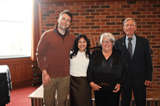 Bill and Diane Pyle with 2017-18 Daniel William Pyle Lock Haven University ROTC Scholarship recipient Marlene Yi, and her husband, Thomas, who commuted from Maryland to attend the ceremony