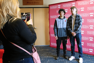 Students pose for a photo at Commonwealth University Mansfield's accepted student day