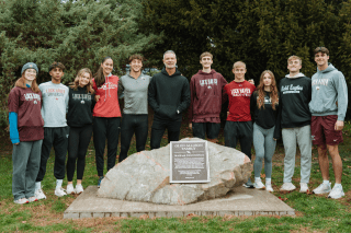 Glenn Allison with CU-Lock Haven track and field student-athletes.