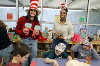 Students participating in Read Across America