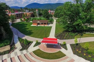 Lock Haven Commons aerial view.