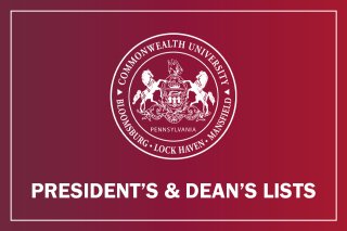 Commonwealth University seal with President's and Dean's Lists text