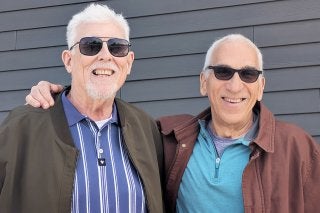 Shown from left: Thomas “Tom” Mulderig ’80 and Francis “Frank” Burgess ’81.