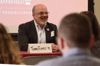 Tomm Evans '91 speaks to students at a recent CATCH Conference