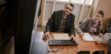 Students in a business management class