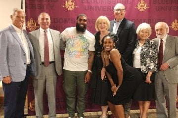 A group of people standing together. 