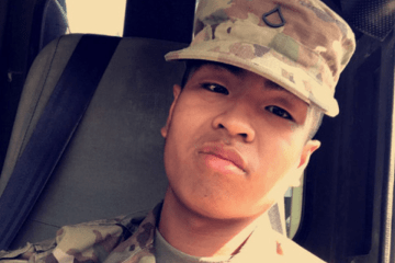 Charles Van Tran in a military outfit. 