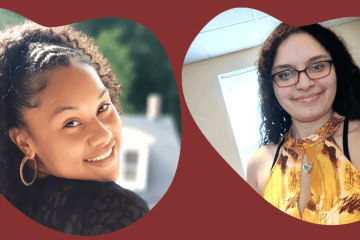 Two pictures side by side of a girl.