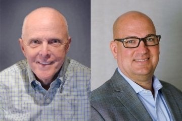 Side by side images of two guys.