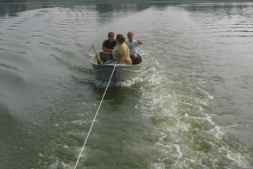 Watershed students in boat