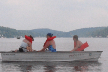 Watershed students in boat
