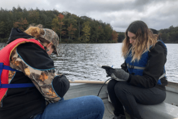 Watershed students on boat