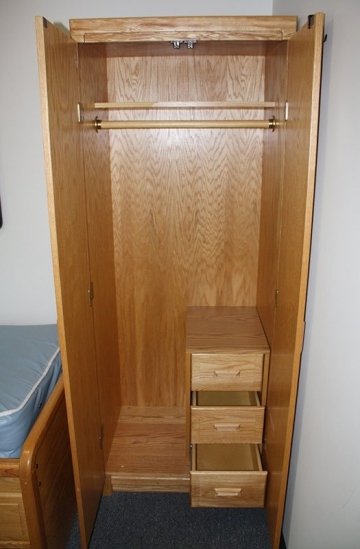 Closet in an a bedroom of the Mount Olympus Apartments