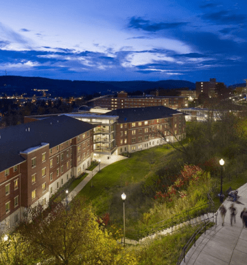 Mansfield campus evening skyview