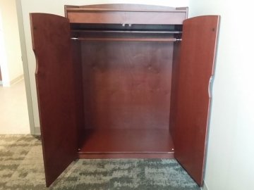 Closet in a bedroom in David Soltz Hall