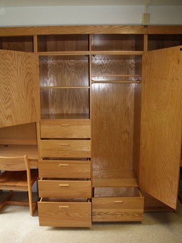 Built-in closets and desks of Schuylkill Hall
