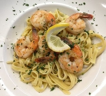 Shrimp scampi served at the Scranton Commons at Commonwealth University - Bloomsburg