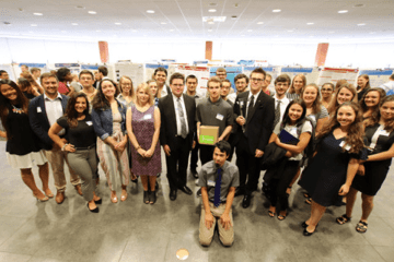 A group of people standing together. 