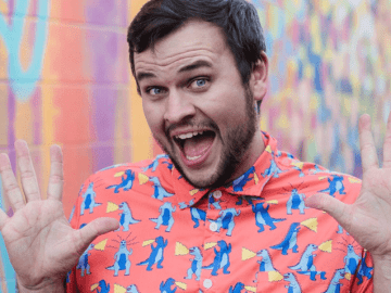 A close up of a person. 