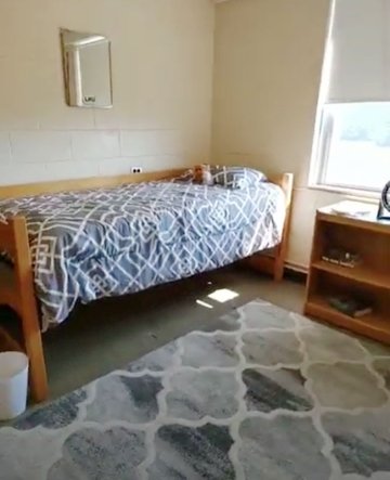 Bedroom in Smith Hall at CU-Lock Haven