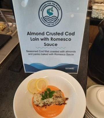 Almond Crusted Code Loin with Romesco Sauce at Commonwealth University - Mansfield