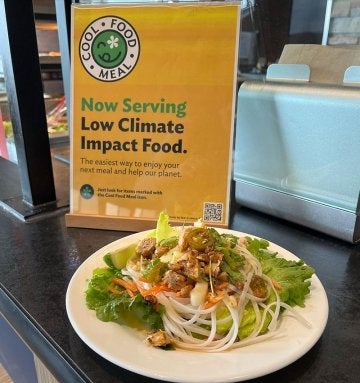 A low climate impact salad at Commonwealth University - Mansfield
