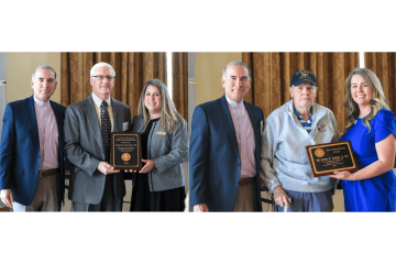 Two side by side images of three people in each. 