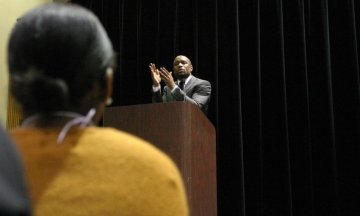 Sankofa conference - speaker at podium