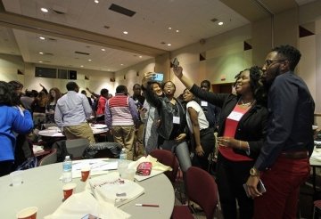 Sankofa conference - selfie at dining table