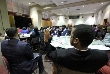 Sankofa conference - speaking in large hall